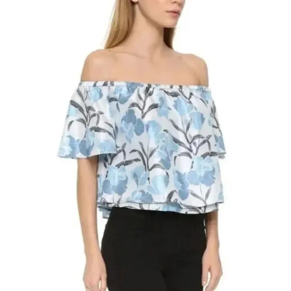 KEEPSAKE the Label, New, Foundations Blue Floral Off Shoulder Top, Size Small - Picture 1 of 16
